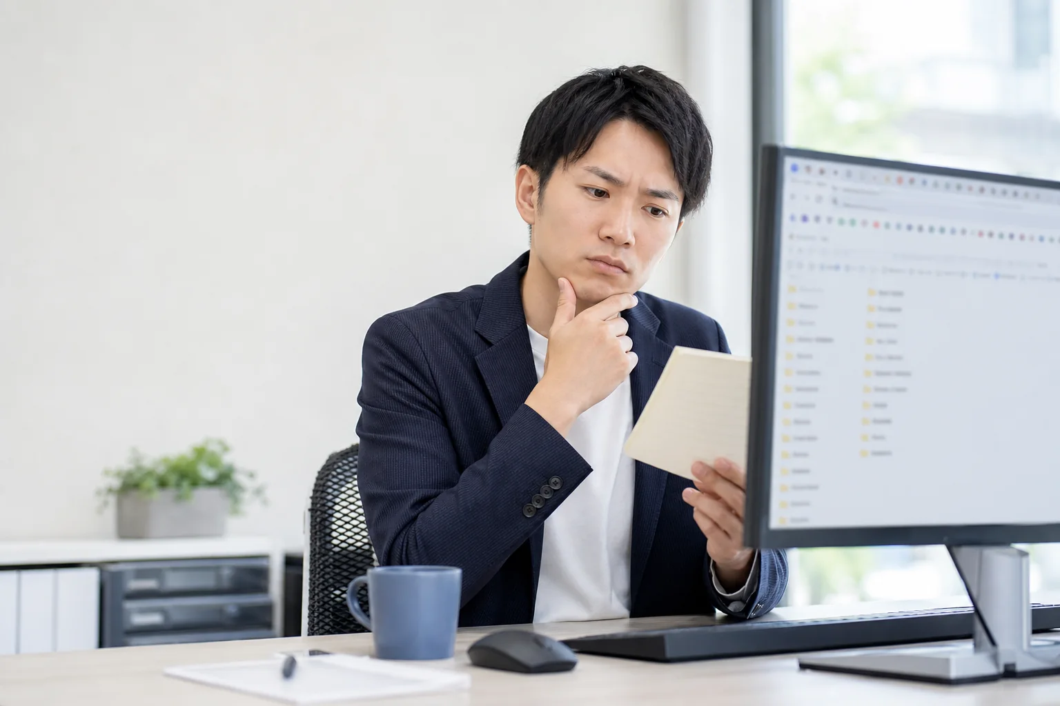 増えたブラウザのタブやブックマークから仕事用ページを探す会社員