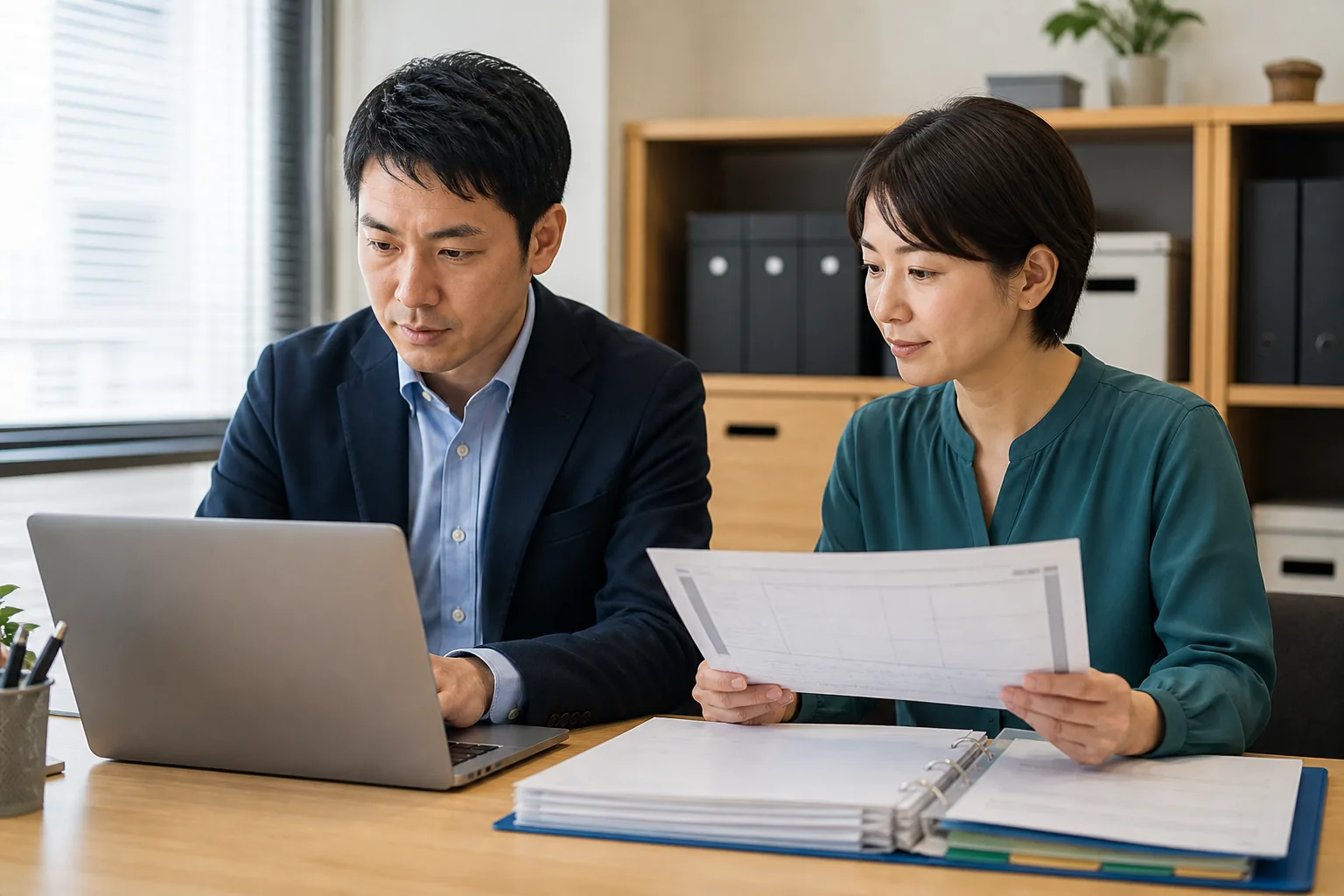 共有された手順とファイルを2人の担当者が確認できるようになった様子