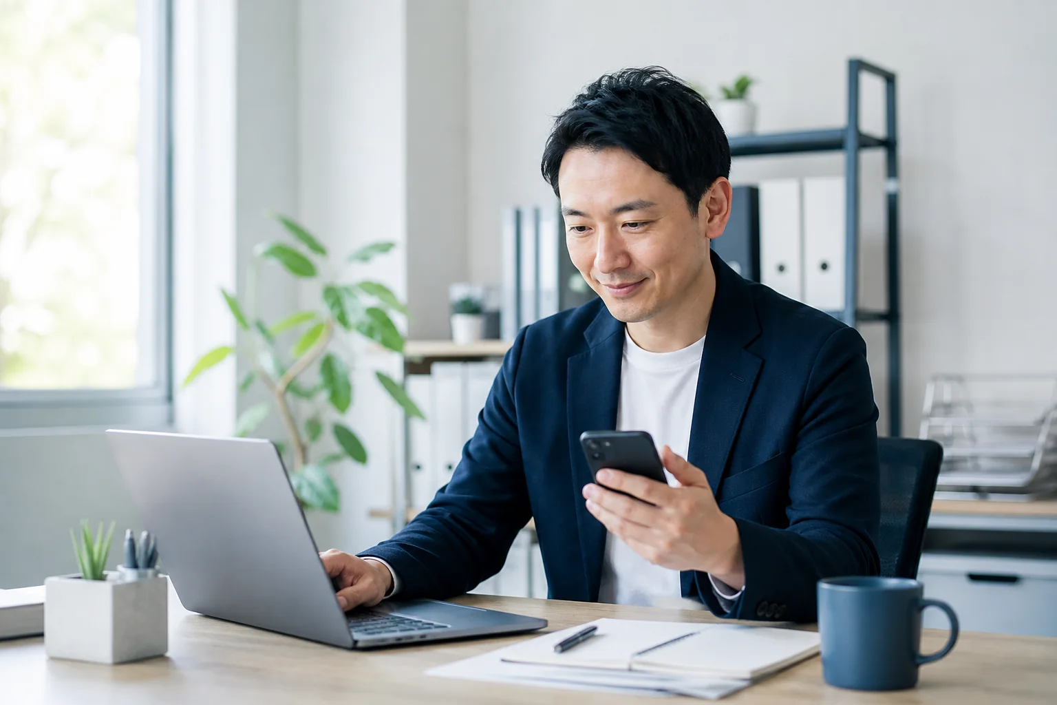 シンプルなIT活用方法が見つかりパソコンとスマートフォンで仕事を進める事業者
