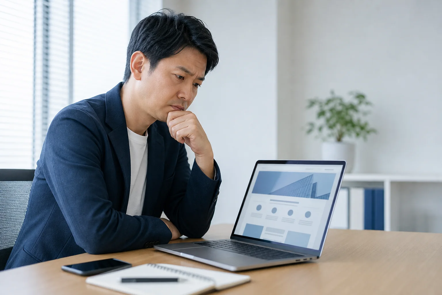 ホームページから問い合わせが来ずパソコン画面を確認する小規模事業者